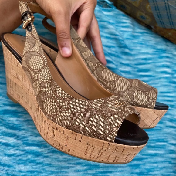 Signature Tan Coach Wedges - Picture 3 of 3